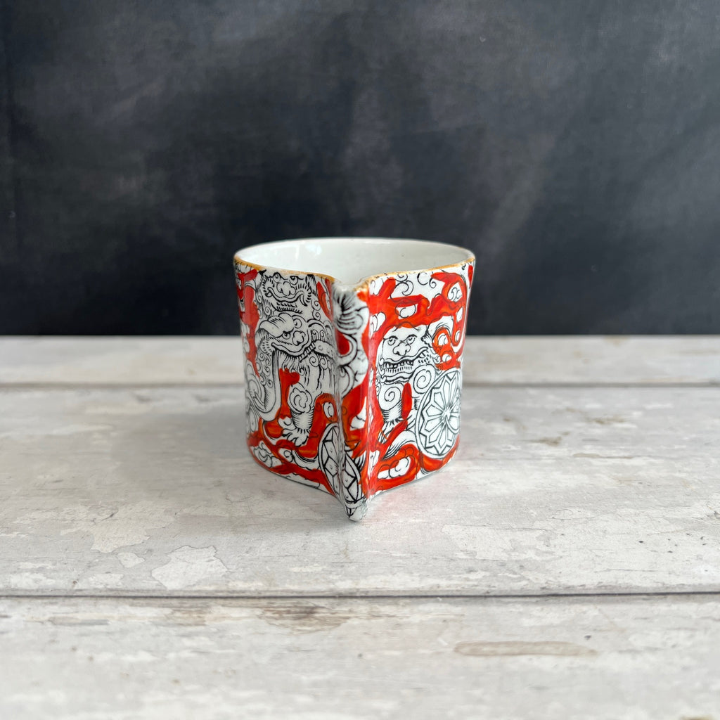 Antique Mason's “BANDANA” Foo Dog Pattern IRONSTONE  Coffee Cup and Saucer 1860