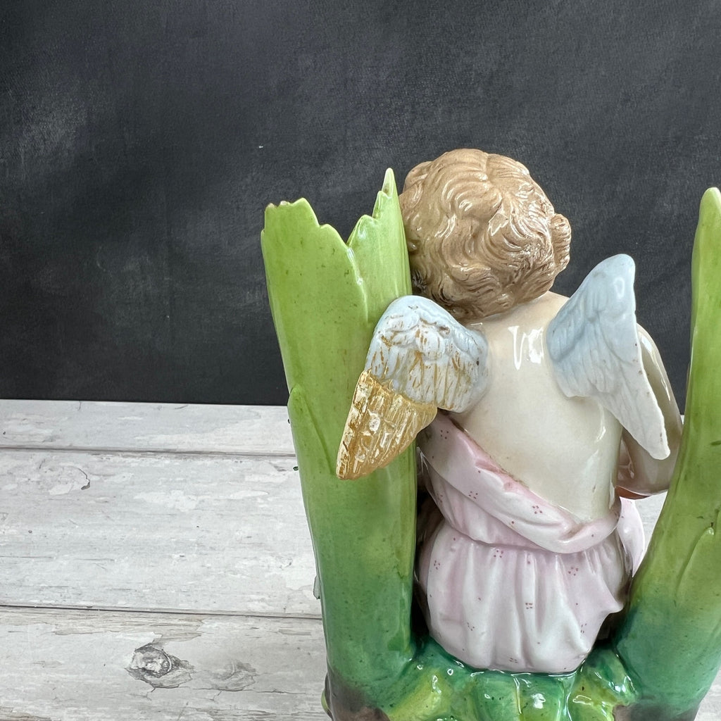 Antique Ernst Bohne Söhne Porcelain Cupid Vase Eros C 1887 AF