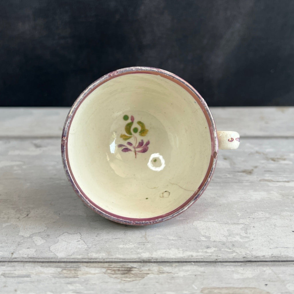 Child's Toy Staffordshire Lustre Luster Cup and Saucer Hand Painted Roses Circa 1820 AF