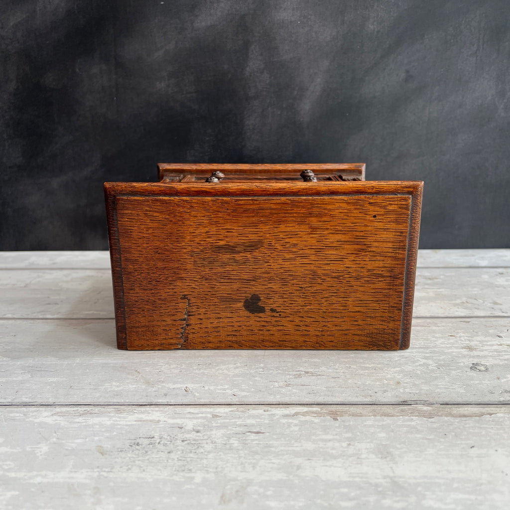 Antique Miniature Oak Chest of Drawers Jacobean Style Doll Size