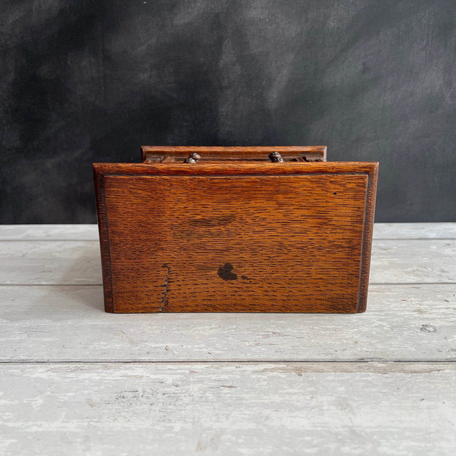 Antique Miniature Oak Chest of Drawers Jacobean Style Doll Size