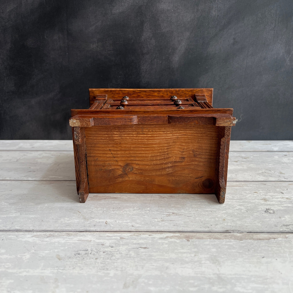 Antique Miniature Oak Chest of Drawers Jacobean Style Doll Size