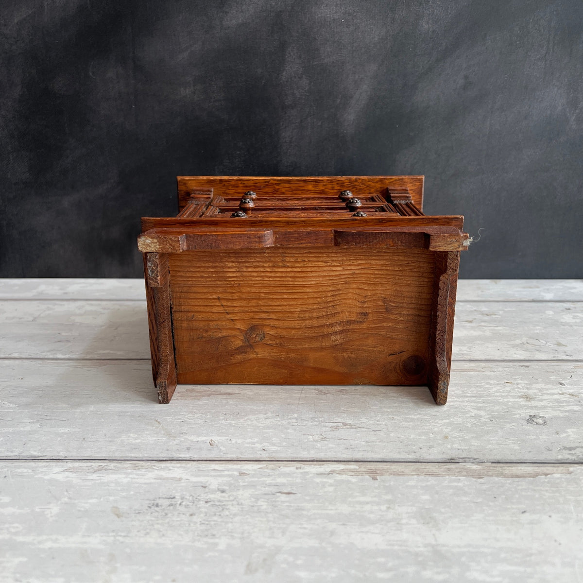 Antique Miniature Oak Chest of Drawers Jacobean Style Doll Size